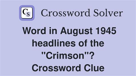 crimson crossword clue|crimson crossword clue answer.